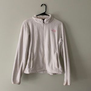 NORTHFACE white fuzzy jacket